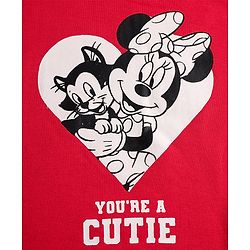 Babyhug Disney Interlock Knit Full Sleeve Onesies with Minnie Mouse Graphics Pack of 3 - Red Blue & White