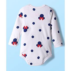 Babyhug Disney Interlock Knit Full Sleeve Onesies with Minnie Mouse Graphics Pack of 3 - Red Blue & White