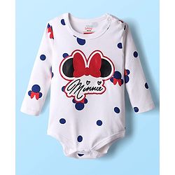 Babyhug Disney Interlock Knit Full Sleeve Onesies with Minnie Mouse Graphics Pack of 3 - Red Blue & White