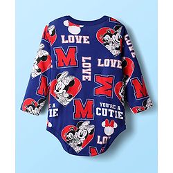 Babyhug Disney Interlock Knit Full Sleeve Onesies with Minnie Mouse Graphics Pack of 3 - Red Blue & White