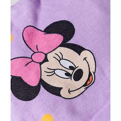 Babyhug Disney Interlock Knit Cap Mittens & Booties With Minnie & Friends Print Lavender - Diameter 11 cm