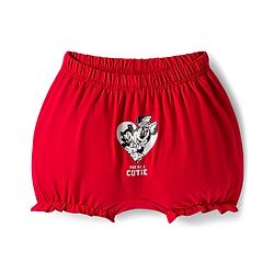 Babyhug Disney Single Jersey Knit Bloomers with Minnie Mouse Graphics Pack of 3 - White Red & Blue