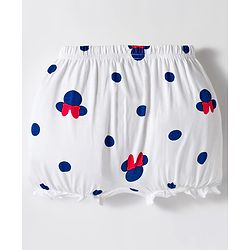 Babyhug Disney Single Jersey Knit Bloomers with Minnie Mouse Graphics Pack of 3 - White Red & Blue