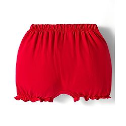 Babyhug Disney Single Jersey Knit Bloomers with Minnie Mouse Graphics Pack of 3 - White Red & Blue