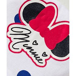 Babyhug Disney Interlock Knit Cap Mittens & Booties With Minnie Mouse Print White - Diameter 10 cm