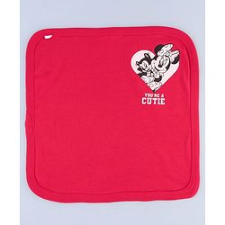 Babyhug Disney Interlock Knit Hand & Face Towel with Minnie Mouse Graphics Pack of 3 L 33 x B 33 cm - Red White & Navy Blue