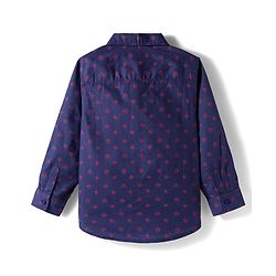 Babyhug Cotton Woven Full Sleeves Printed Shirt - Navy Blue