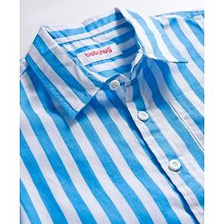 Babyhug Cotton Woven Full Sleeves Striped Shirt - Light Blue