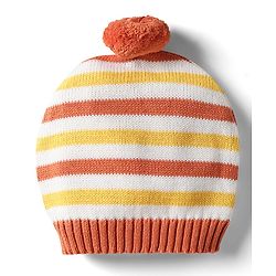 Babyhug Organic Cotton Knit Full Sleeves Vehicles Embroidered Pullover Sweater Set With Stripes & Cap - Mustard