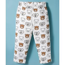 Babyhug Quilted Knit Full Sleeves Winter Wear Co-ords Night Suit With Bear Print - White