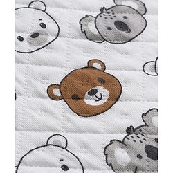 Babyhug Quilted Knit Full Sleeves Winter Wear Co-ords Night Suit With Bear Print - White