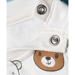 Babyhug Quilted Knit Full Sleeves Winter Wear Co-ords Night Suit With Bear Print - White