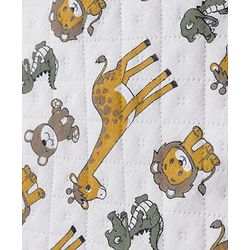Babyhug Quilted Knit Full Sleeves Winter Wear Co-Ords Night Suit With Animal Print - White