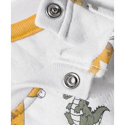 Babyhug Quilted Knit Full Sleeves Winter Wear Co-Ords Night Suit With Animal Print - White