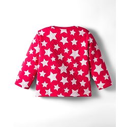 Babyhug Quilted Knit Full Sleeves Co-Ord Winter Night Suit With Star Print - Red