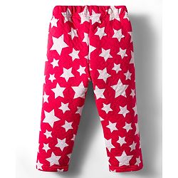 Babyhug Quilted Knit Full Sleeves Co-Ord Winter Night Suit With Star Print - Red