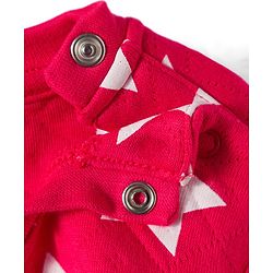 Babyhug Quilted Knit Full Sleeves Co-Ord Winter Night Suit With Star Print - Red