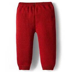 Babyhug Organic Cotton Knit Full Raglan Sleeves Striped Pullover Sweater Set with Cap & Fox Patch Detailing - Red