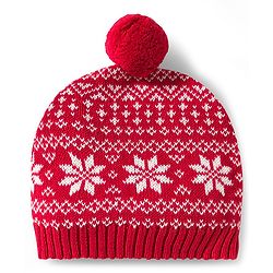 Babyhug Organic Cotton Knit Full Raglan Sleeves Sweater Set with Cap Reindeer Patch & Fair Isle Design - Red