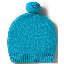 Babyhug Knit Full Sleeves Sweater Set With Animal Embriodery & Cap - Blue