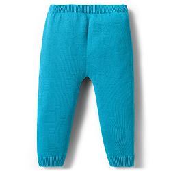 Babyhug Knit Full Sleeves Sweater Set With Animal Embriodery & Cap - Blue