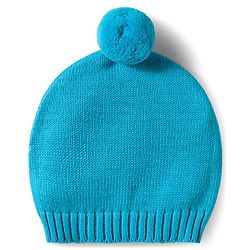 Babyhug Knit Full Sleeves Sweater Set With Animal Embriodery & Cap - Blue