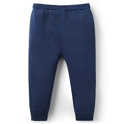 Babyhug Organic Cotton Knit Full Sleeves Sweater Sets with Cap & Panda Design - Red & Navy Blue