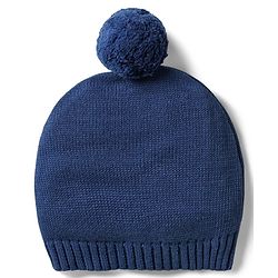 Babyhug Organic Cotton Knit Full Sleeves Sweater Sets with Cap & Panda Design - Red & Navy Blue