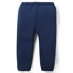 Babyhug Organic Cotton Knit Full Sleeves Sweater Sets with Cap & Panda Design - Red & Navy Blue