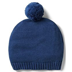 Babyhug Organic Cotton Knit Full Sleeves Sweater Sets with Cap & Tiger Design - Navy Blue