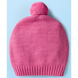 Babyhug Organic Cotton Knit Full Sleeves Front Open Sweater Set with Cap & Butterfly Design - Pink