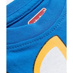 Babyhug 100 % Cotton Knit Full Sleeves T-Shirt with Giraffe Print - Blue