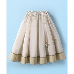 Babyhug South Cotton Woven Sleeveless Floral Embroidered Choli & Lehenga Set With Dupatta - Off White