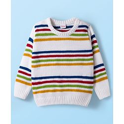 Babyhug Knit Full Sleeves Striped Pullover Sweater Set - Multicolor