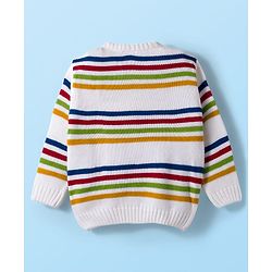 Babyhug Knit Full Sleeves Striped Pullover Sweater Set - Multicolor