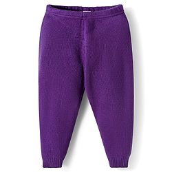 Babyhug Knitted Full Sleeves Hooded Sweater Set With Geometric Design - Purple