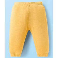 Babyhug Knit Full Raglan Sleeves Front Open Hooded Sweater Set with Color Block - Blue