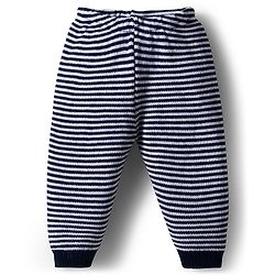 Babyhug Knit Full Sleeves Striped Sweater Set - Navy Blue