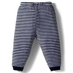 Babyhug Knit Full Sleeves Striped Sweater Set - Navy Blue