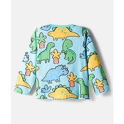 Babyhug 100% Cotton Knit Full Sleeves Striped & Dino Printed T-Shirts Pack of 3 - Multicolor