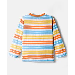 Babyhug 100% Cotton Knit Full Sleeves Striped & Dino Printed T-Shirts Pack of 3 - Multicolor