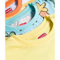 Babyhug 100% Cotton Knit Full Sleeves Striped & Dino Printed T-Shirts Pack of 3 - Multicolor