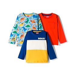 Babyhug 100% Cotton Knit Full Sleeves T-Shirts with Animal Print Pack of 3 - Multicolor