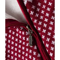 Babyhug Knit Full Sleeves Front Open Hooded Sweater With Aztec Design - Red