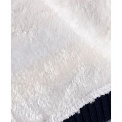 Babyhug Knit Full Sleeves Front Open Hooded Sweater with Color Block & Ear Applique - Grey
