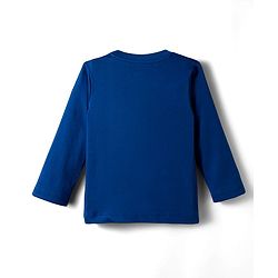 Babyhug 100 % Cotton Knit Full Sleeves T-Shirt with Animal Print - Navy Blue