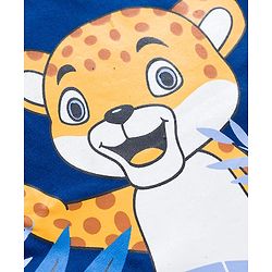 Babyhug 100 % Cotton Knit Full Sleeves T-Shirt with Animal Print - Navy Blue