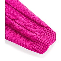 Babyhug Knit Full Length Fleece & Woollen Pant With Cable Knit Design - Dark Pink