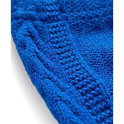 Babyhug Knit Fleece & Woollen Full Length Solid Color Joggers - Blue