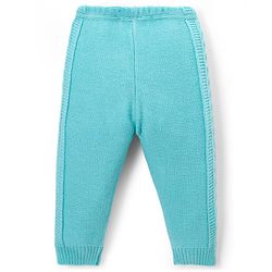 Babyhug Knit Fleece & Woollen Full Length Solid Color Joggers - Blue